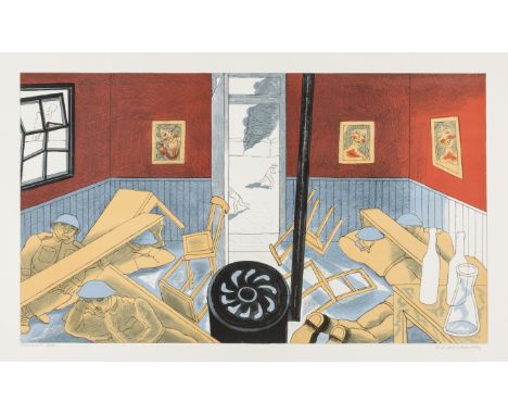 δ Edward Bawden (1903-1989)Dunkirk Lithograph printed in colours, 1986, signed, titled and numbered from the edition of 75 in