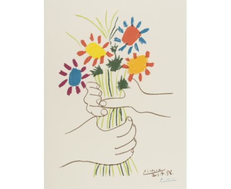 δ Pablo Picasso (1881-1973) (after)Bouquet de Fleurs (Czwiklitzer 147)Lithograph printed in colours, 1958, signed in blue cra