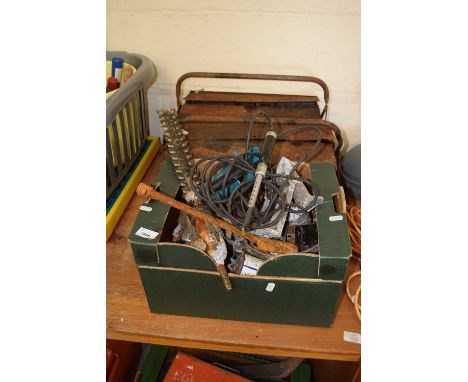 Two cantilever tool boxes including tools together with one further box