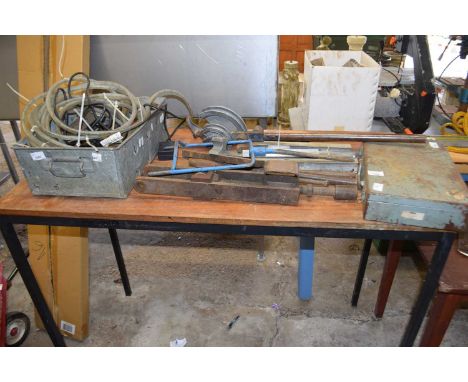 Mixed quantity of various tools to include pipe benders etc