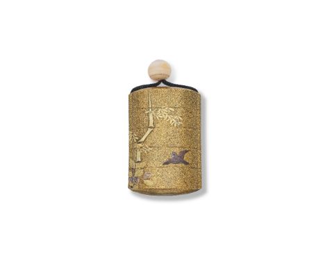 KANSHOSAI TOYO LINEAGEA Gold-Lacquer Four-Case Inro Edo period (1615-1868), probably 19th centuryThe rich nashiji ground deco