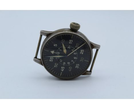 A WWII German Luftwaffe B-Uhr (Beobachtungsuhr) Observers watch, by A Lange and Sohne, circa 1940, designed after the outbrea