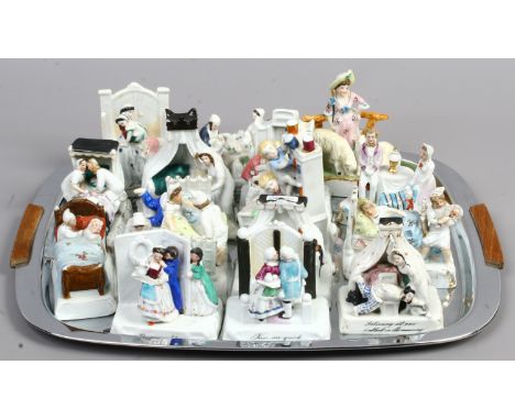 A collection of 16 Victorian ceramic fairings.