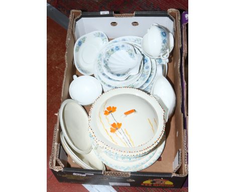 A collection of Myott & Wedgwood dinnerwares in the Clementine design.