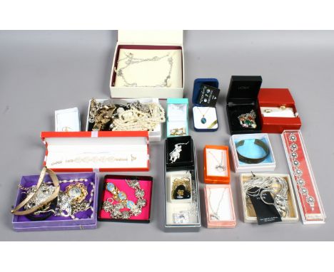 A box of costume and dress jewellery including designer examples Christian Dior etc.