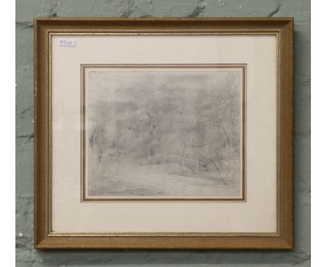 Gainsborough Dupont framed sketch woodland landscape with shack.
