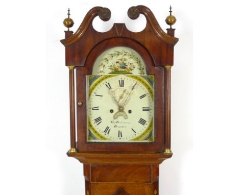 A George III oak longcase clock, eight day chiming movement, circa 1790, date and second subsidiary dials, signed Thomas Dick