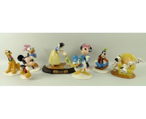 A group of six Royal Doulton 70th Anniversary collectors edition Mickey Mouse figures, comprising 'Pluto' MM6, 'Goofy' MM5, '