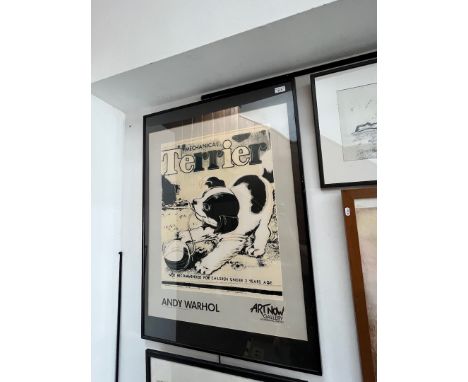 After Andy Warhol (1928-1987), "Mechanical Terrier", exhibition poster, Art Now Gallery Sweden, 50cm x 63cm (excluding text),