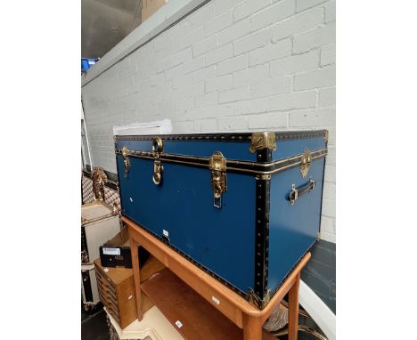 A vintage Mossman travel trunk. 