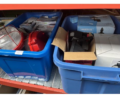 Two boxes of external lighting equipment. 