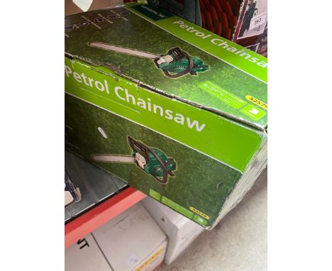 An un-used and boxed GardenLine petrol chainsaw. 