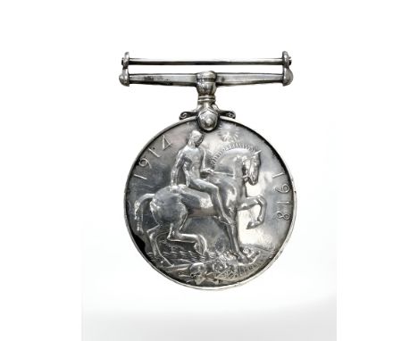 A WWI British War Medal named to 7-4154 Pte. R. Peacock Durham Light Infantry 