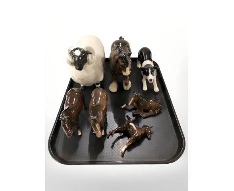 A group of ceramic animal figures including Beswick, Royal Doulton, Cooper Craft, etc. (7) CONDITION REPORT: One foal with da