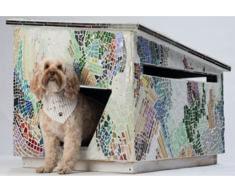 Florida artist Stephanie Ong created this gorgeous mosaic tile kennel inspired by the abstract expressionist palette she pain