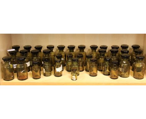 A collection of vintage perfumery bottles, H. 12 & 9cm.