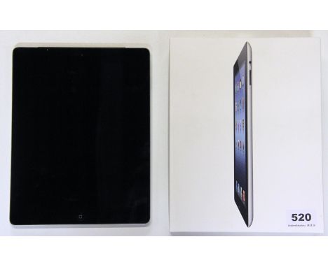 A boxed Apple Ipad with its corresponding charger. Please note this is a credit card reclaim item sold as seen and without re