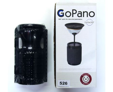 A boxed Go-Pano 360? optic for one-shoot panoramas. Please note this is a credit card reclaim item sold as seen and without r