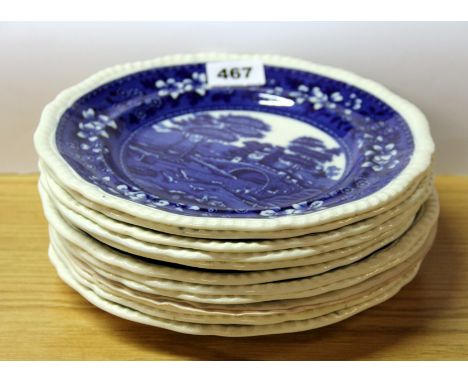 Eleven Copeland Spode "Tower" wall plates.
