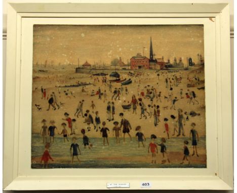L. S. Lowry RBA RA (1887 – 1976), 1970's lithograph applied to a painted frame, 78 x 65cm.