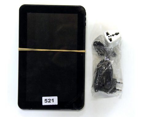 A Yashica Europe tablet with its corresponding charger and a pair of headphones. Please note this is a credit card reclaim it