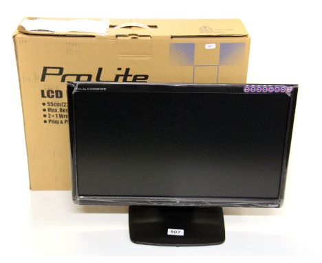 A boxed 22" Iiyama LCD monitor up to 1920 x 1080 resolution. Please note this is a credit card reclaim item sold as seen and 