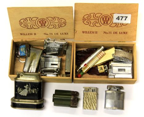 A quantity of vintage lighters.