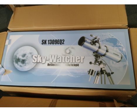 A boxed SK1309EQ2 Sky-Watcher reflecting telescope. Please note this is a credit card reclaim item sold as seen and without r
