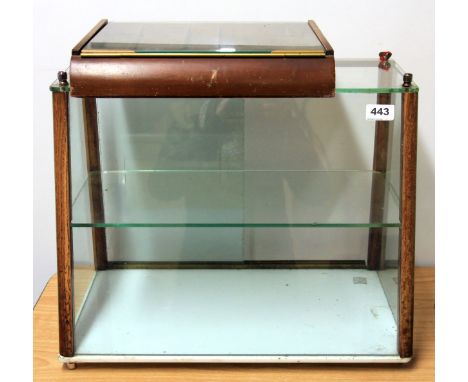 Two vintage counter top display cabinets, 50 x 30 x 39cm, 33 x 28 x 6cm.