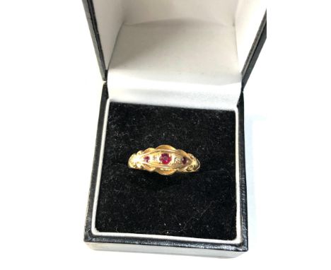 Antique 18ct diamond and ruby ring weight 2.5g 