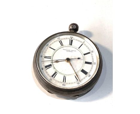 Antique silver cased chronograph centre second pocket watch william owen Leeds  balance will spin but does not tick sold as p