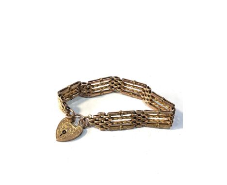 Vintage 9ct gold gate braclet weight 16.2g 