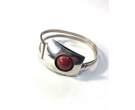 Modernist polish 925 silver bangle polish silver hallmarks in good condition 