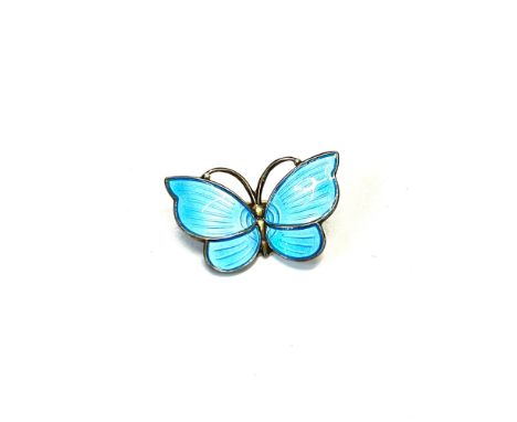Small norway silver and enamel butterfly brooch by edelmetall measures approx 2.6cm by 1.7cm in good condition 