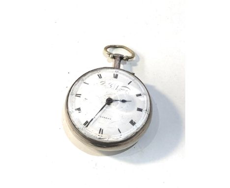 Antique silver cased verge fusee pocket watch parts spares or repair 