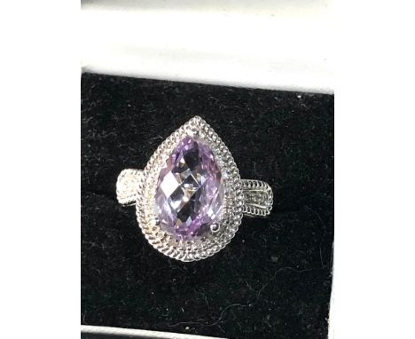 9ct white gold diamond and gem set cocktail ring weight 6.2g,&nbsp;Overall good condition, size of ring can be seen in images