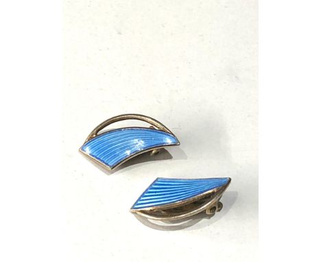 small Norway silver and enamel earrings 
