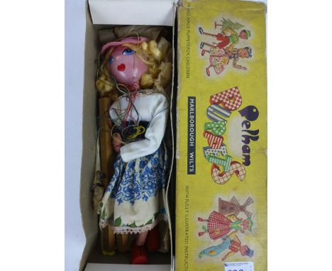 A boxed Pelham puppet in original box SS Mitsy  CONDITION REPORT: Appears to be in good condition, play worn, chip paint to f