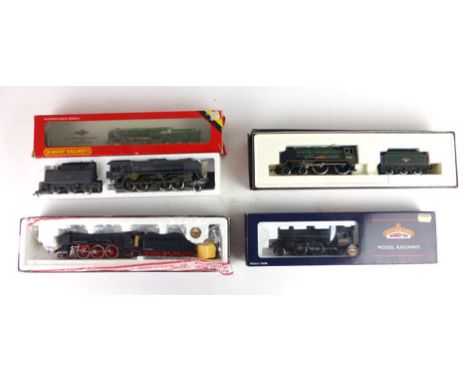 Four various model railway locomotives, to include Bachmann LMS Line in black, No.2715, a Hornby Railway OO gauge Evening Sta