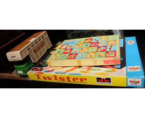 TWO CHILDREN'S BOXED GAMES together with a model horsebox 
