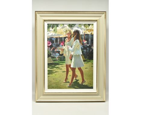 SHERREE VALENTINE DAINES (BRITISH 1959) 'THE COLOUR AND GLAMOUR OF ASCOT', a signed limited edition hand embellished print on