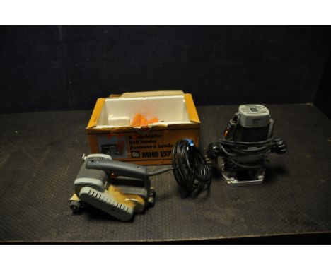 AN ELU MHB 157 BELT SANDER (PAT pass and working) and a MOF96-02 1/4in router with speed control (PAT fail due to uninsulated