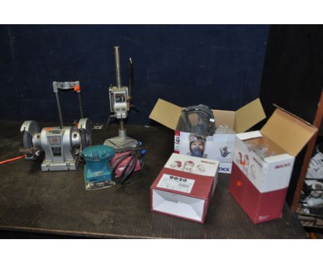 A MAKITA BO4553 PALM SANDER (PAT pass and working) a Black and Decker bench grinder (PAT fail due to uninsulated plug but wor