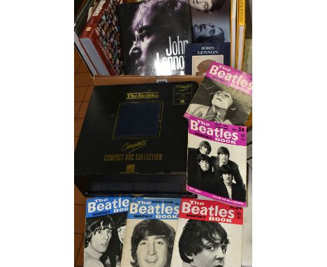 A BOX OF 'THE BEATLES' BOOKS AND CDS, to include a boxed HMV The Beatles Complete Compact Disc Collection of 15 CD albums, li