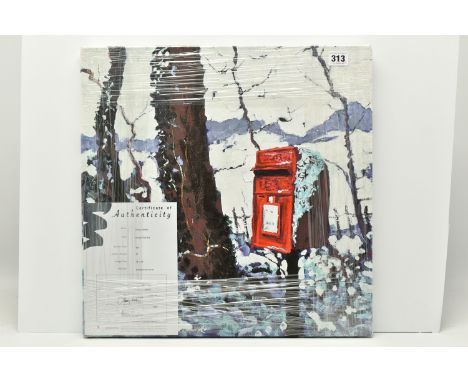 TIMMY MALLETT (BRITISH CONTEMPORARY) 'SNOWY POST BOX', a signed limited edition print on box canvas, depicting a winter scene