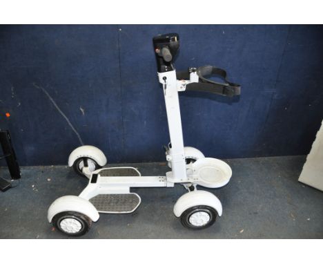 A 'GOLF SKATE CADDY' ELECTRIC GOLF BIKE with two keys, 2 fobs, one battery and one charger (PAT pass but very intermittent )