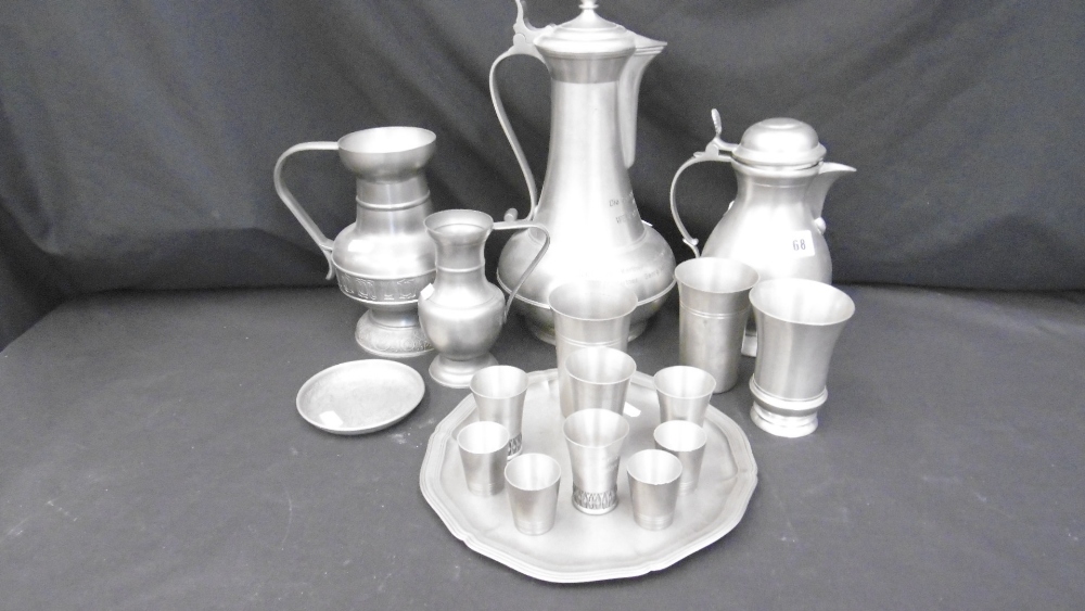 A COLLECTION OF PEWTER WARE