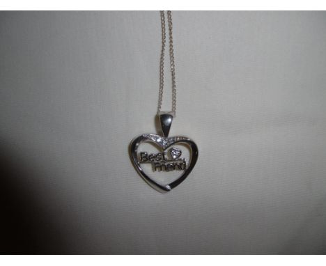 A 925 SILVER BEST FRIEND HEART PENDENT ON CHAIN