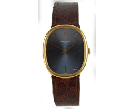PATEK PHILIPE; an 18ct yellow gold cased gentleman's wristwatch, model Ellipse 3548 year 1970 calibre 23-300 lever movement, 