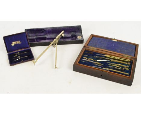 A cased L Casella of London steel planimeter numbered "23815", a cased set of compass and dividers by Jackson Bros Ltd of Lee